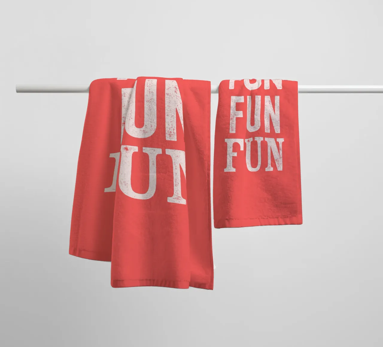 Fun Fun Fun Retro Funky Letterpress Typographic Print Design asciugamano da bagno da THE MOTIVATED TYPE