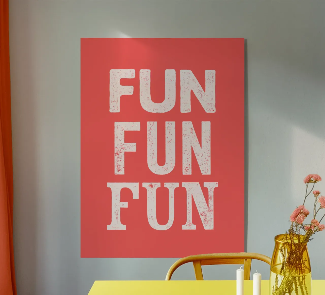 Fun Fun Fun Retro Funky Letterpress Typographic Print Design plexiglass da THE MOTIVATED TYPE