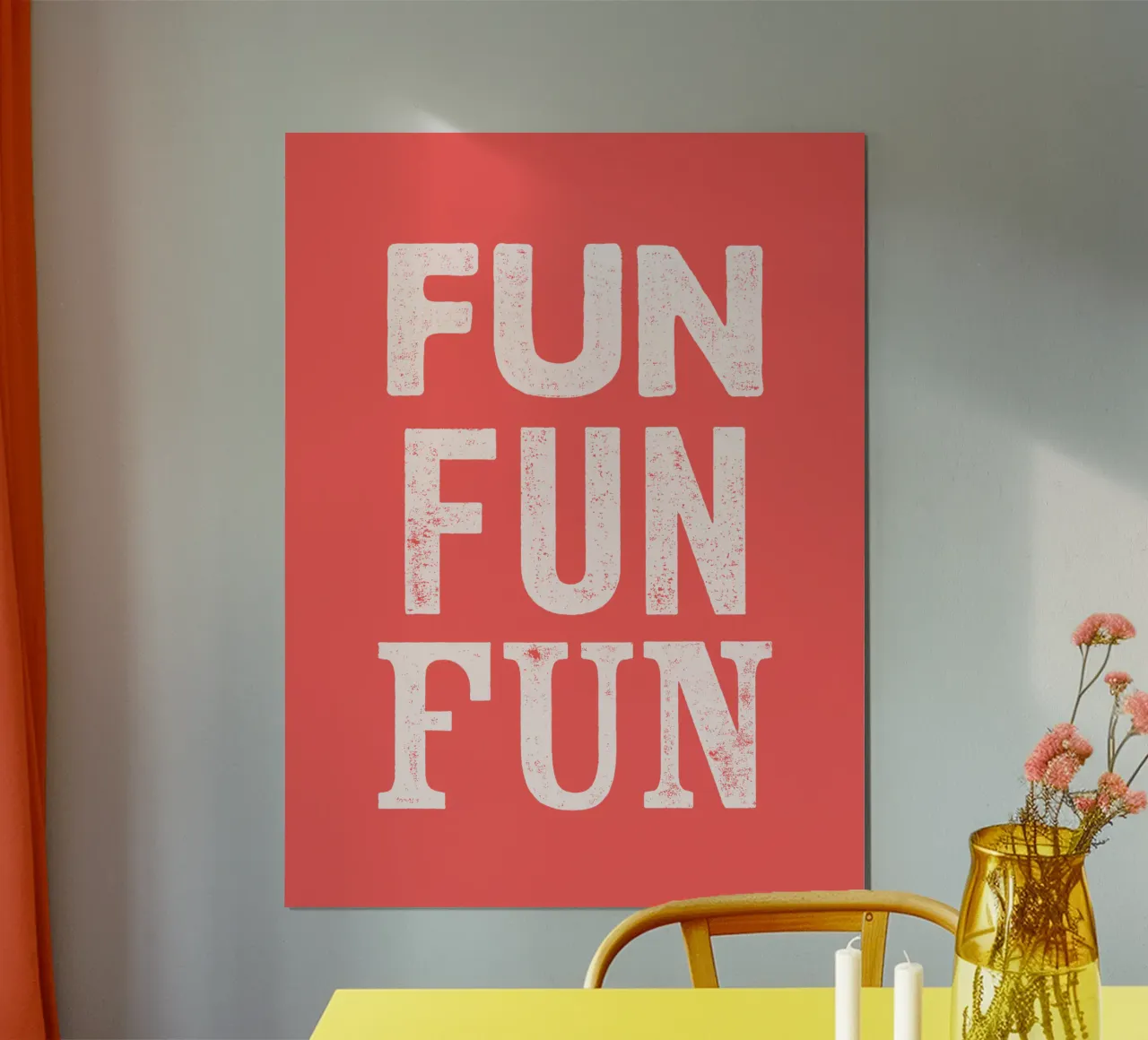 Fun Fun Fun Retro Funky Letterpress Typographic Print Design carta hahnemühle da THE MOTIVATED TYPE