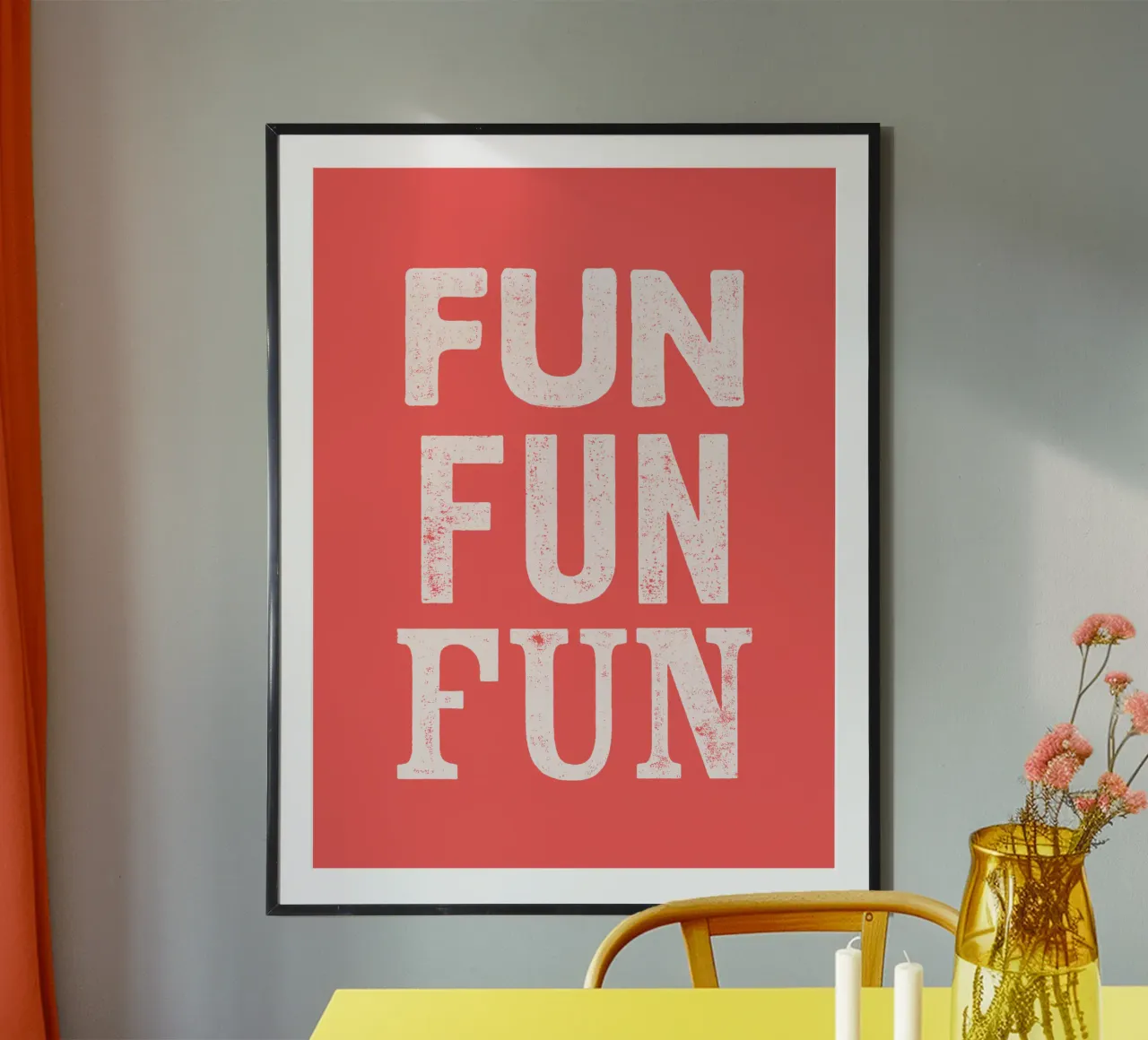 Fun Fun Fun Retro Funky Letterpress Typographic Print Design carta hahnemühle da THE MOTIVATED TYPE