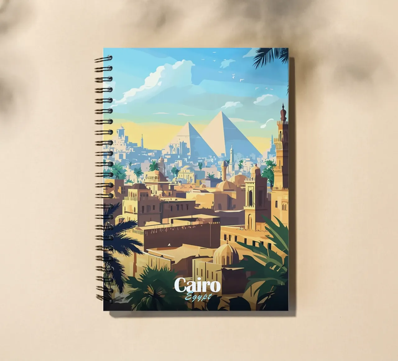 Cairo Skyline with Pyramids spiral notebook by Ginnery