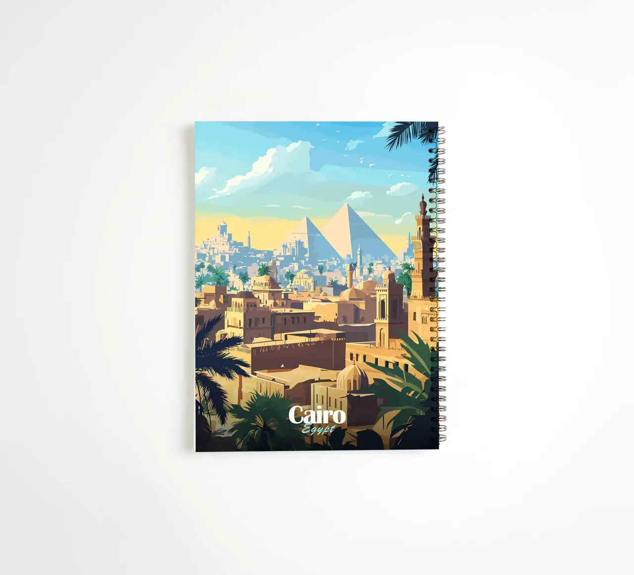 Cairo Skyline with Pyramids spiral notebook by Ginnery