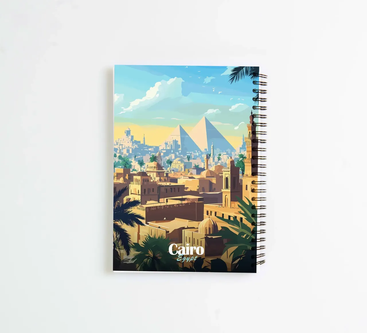 Cairo Skyline with Pyramids spiral notebook by Ginnery