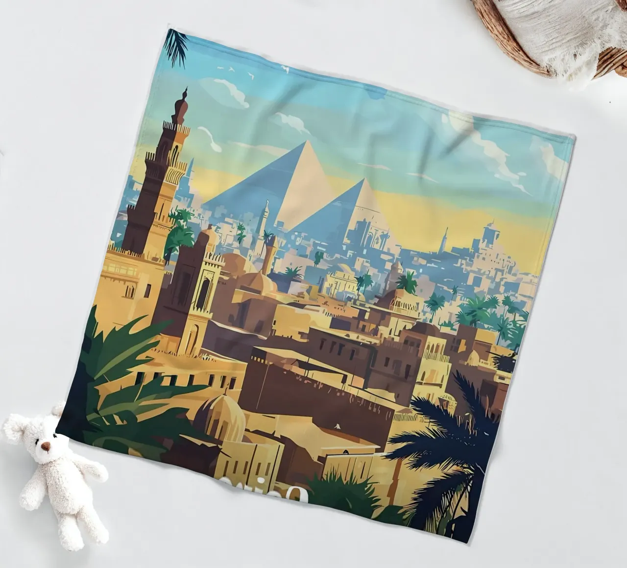 Skyline del Cairo con le piramidi coperta in pile da Ginnery