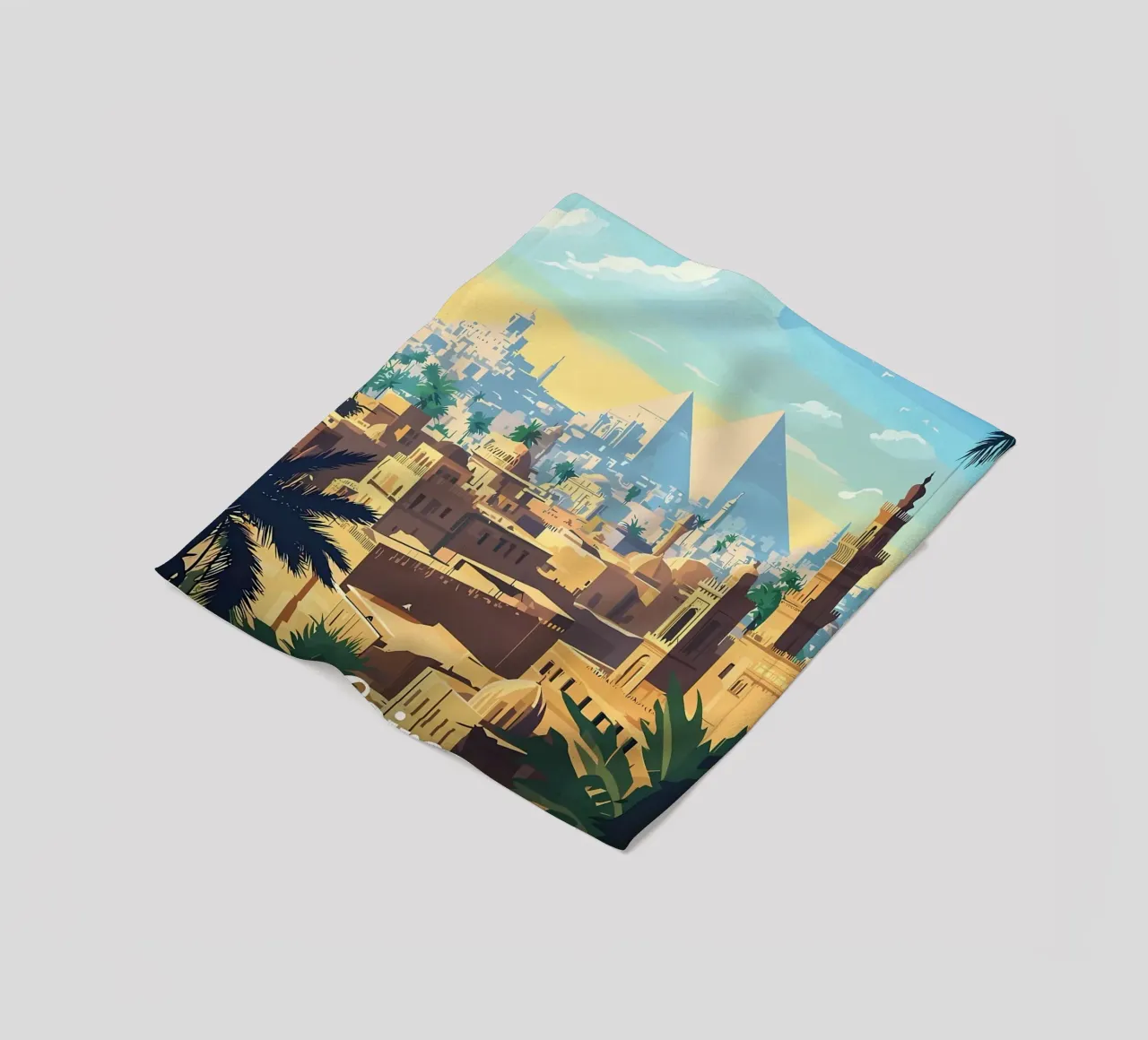 Skyline del Cairo con le piramidi coperta in pile da Ginnery