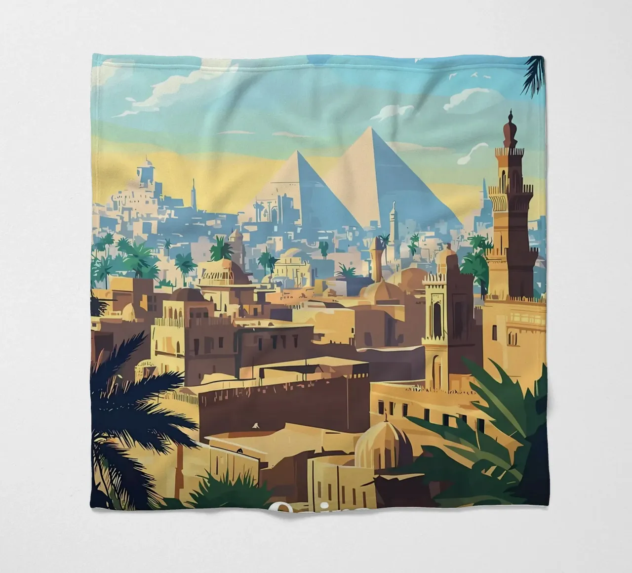 Skyline del Cairo con le piramidi coperta in pile da Ginnery