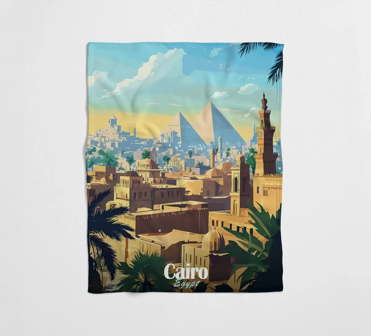Skyline del Cairo con le piramidi coperta in pile da Ginnery