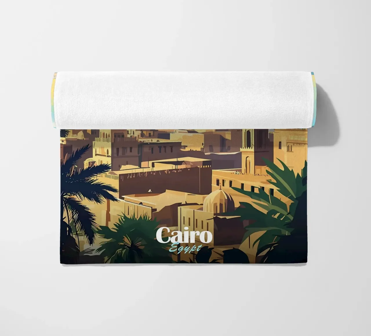 Skyline del Cairo con le piramidi telo mare da Ginnery