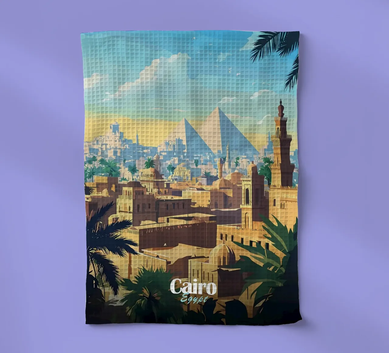 Skyline del Cairo con le piramidi canovaccio da cucina da Ginnery