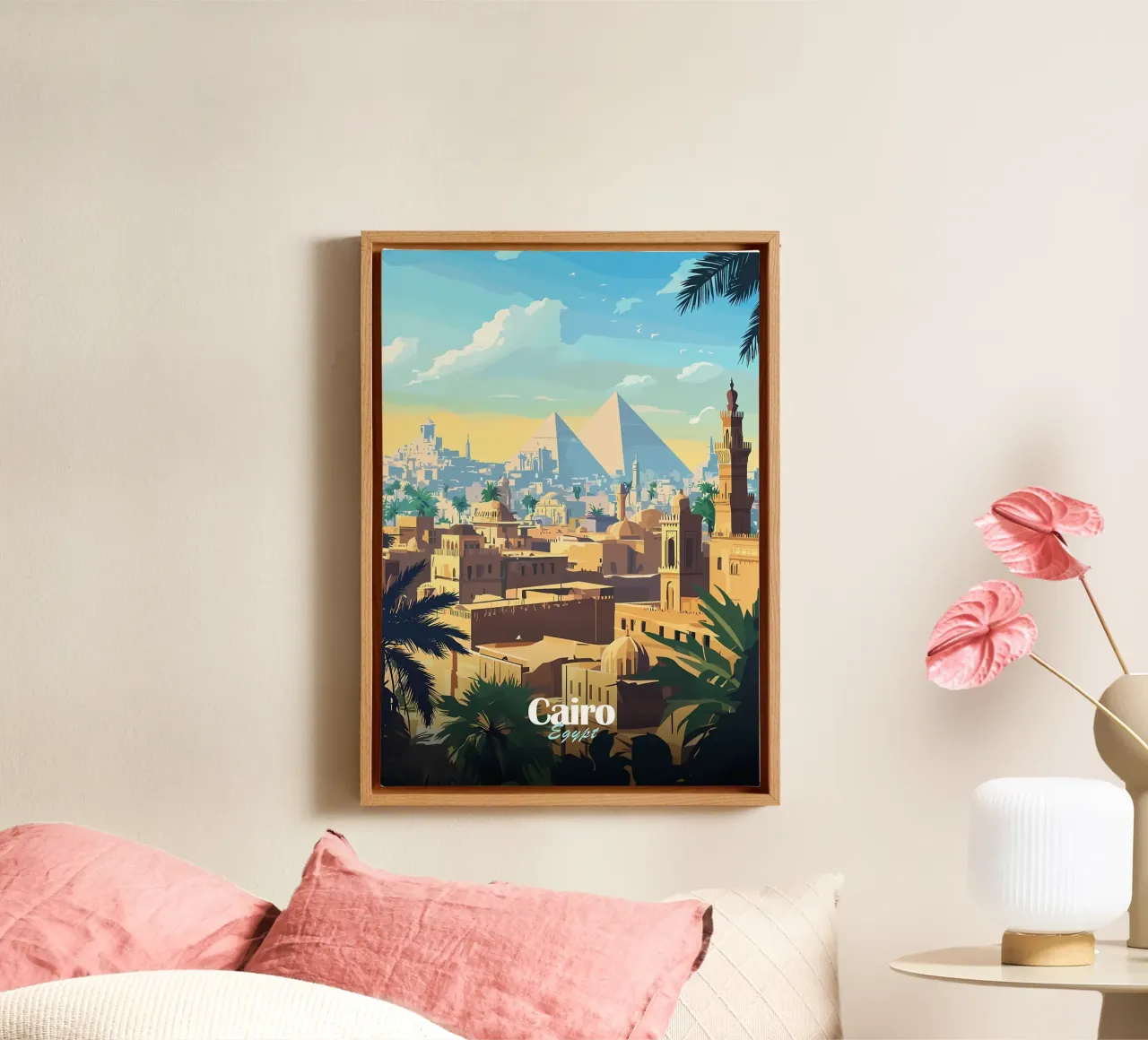 Cairo Skyline with Pyramids canvas by Ginnery