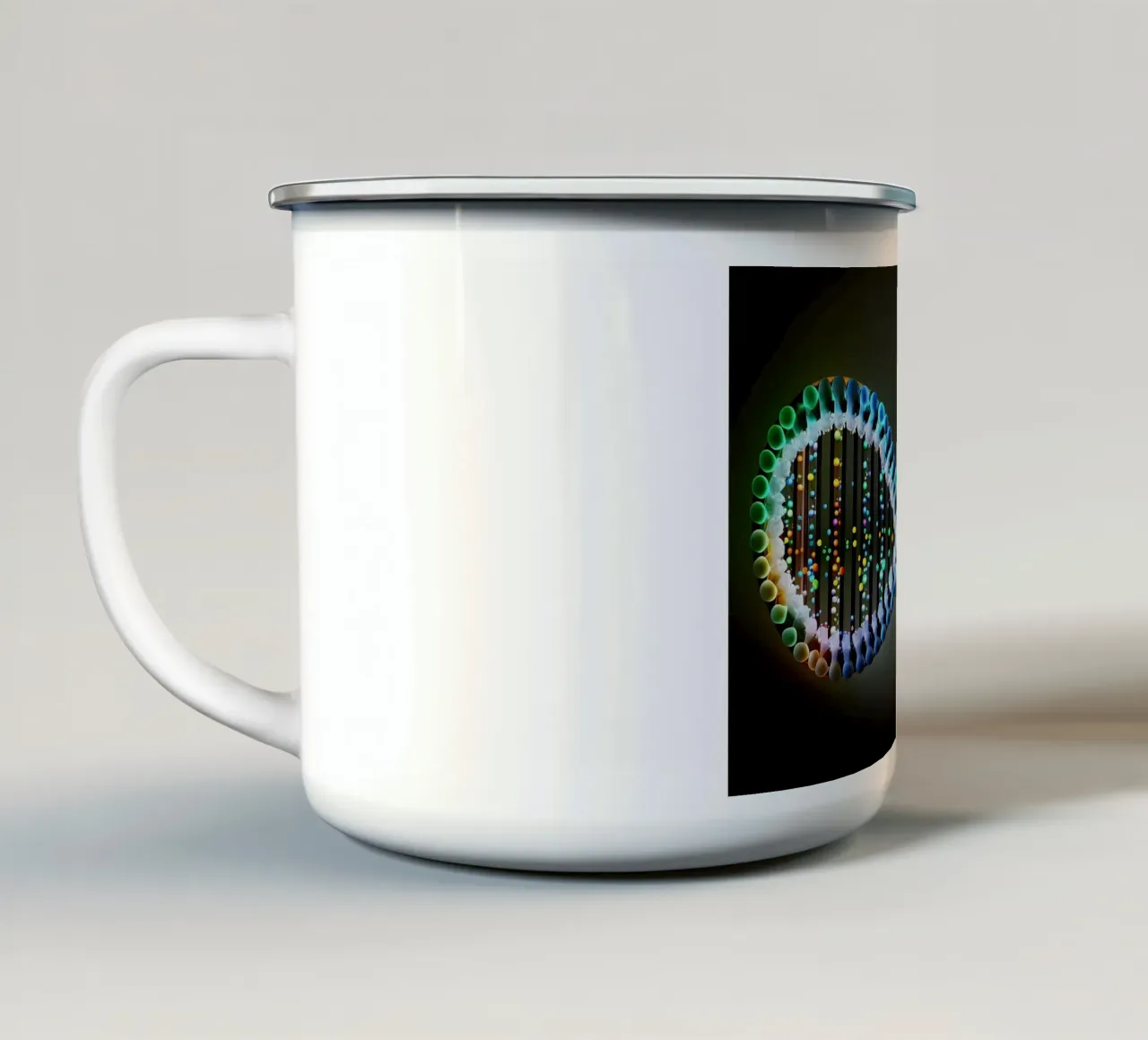 Decoding Lifes Blueprint enamel mug by Delaplane
