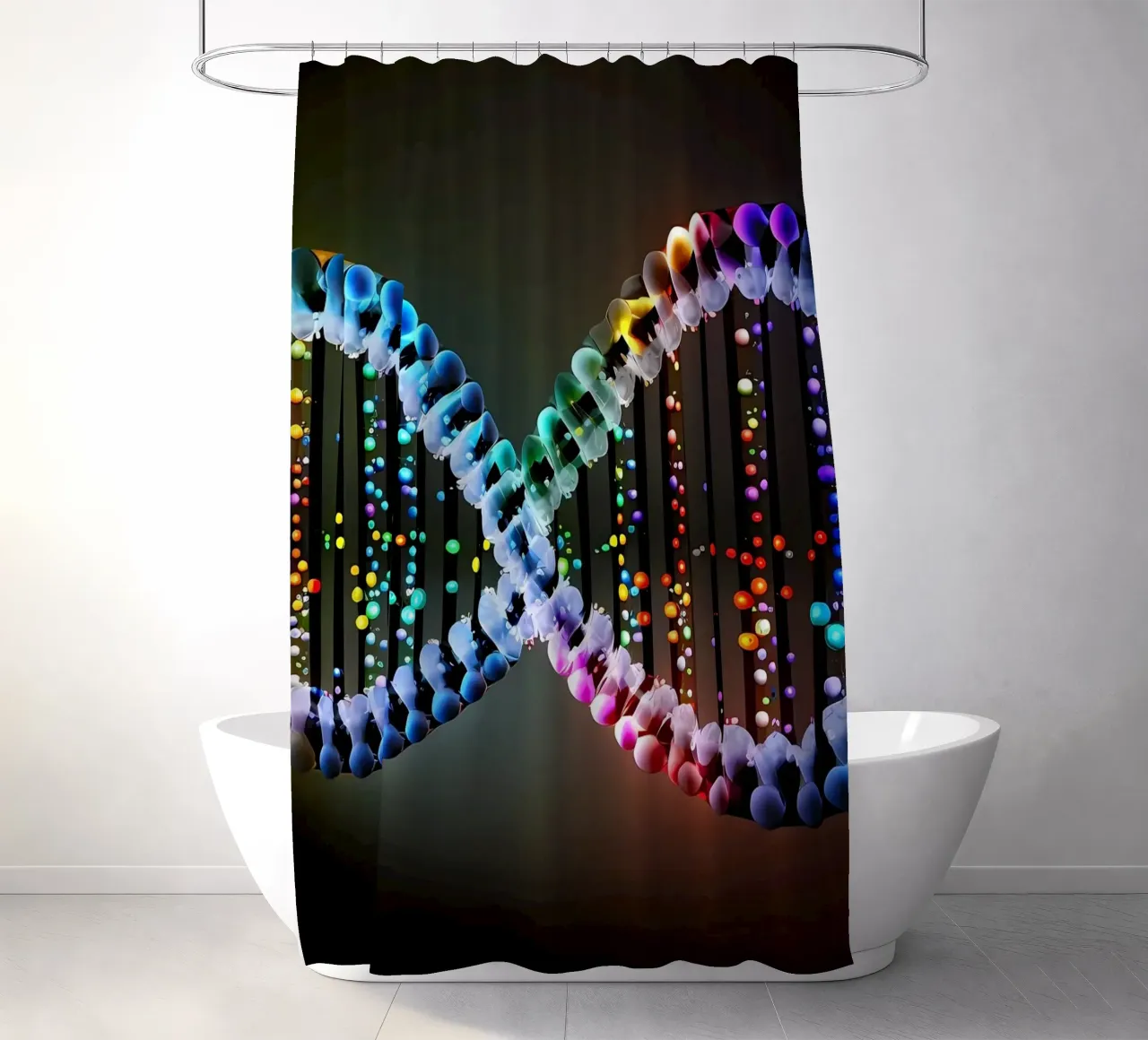 Decoding Lifes Blueprint shower curtain by Delaplane