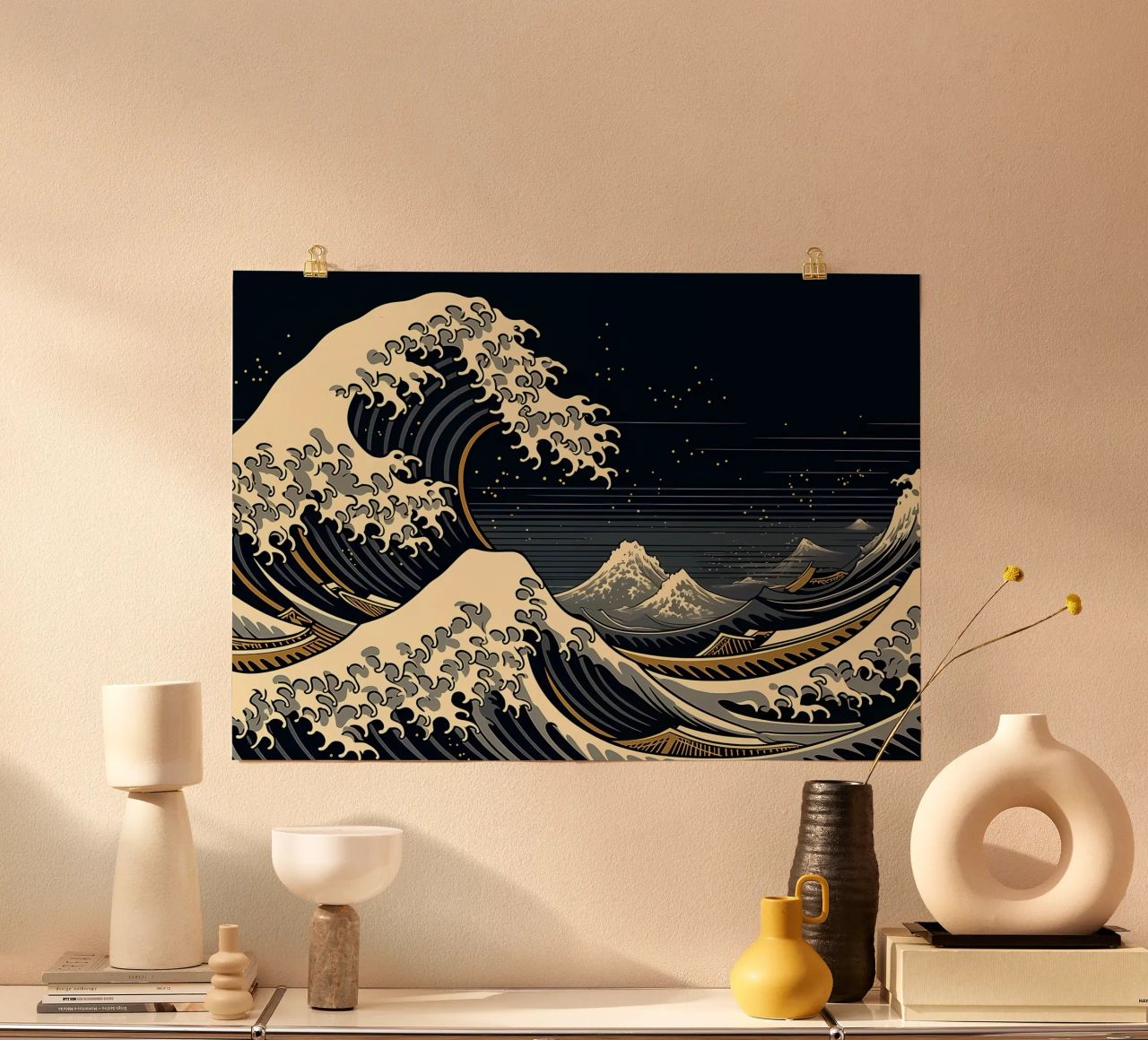 Vague japonaise de Kanagawa poster de Mikesell