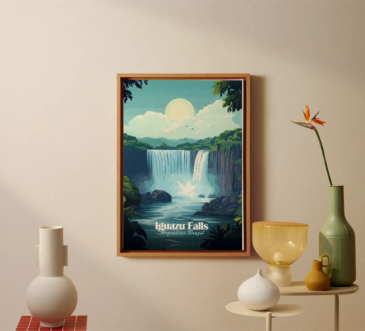 Cascate di Iguazu tela con Cornice a cassetta da Ginnery