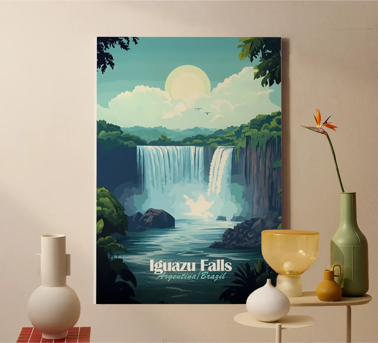 Cascate di Iguazu tela con Cornice a cassetta da Ginnery