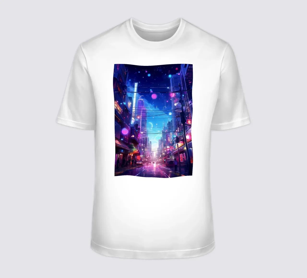 Paesaggio notturno della città t-shirt da Mikesell