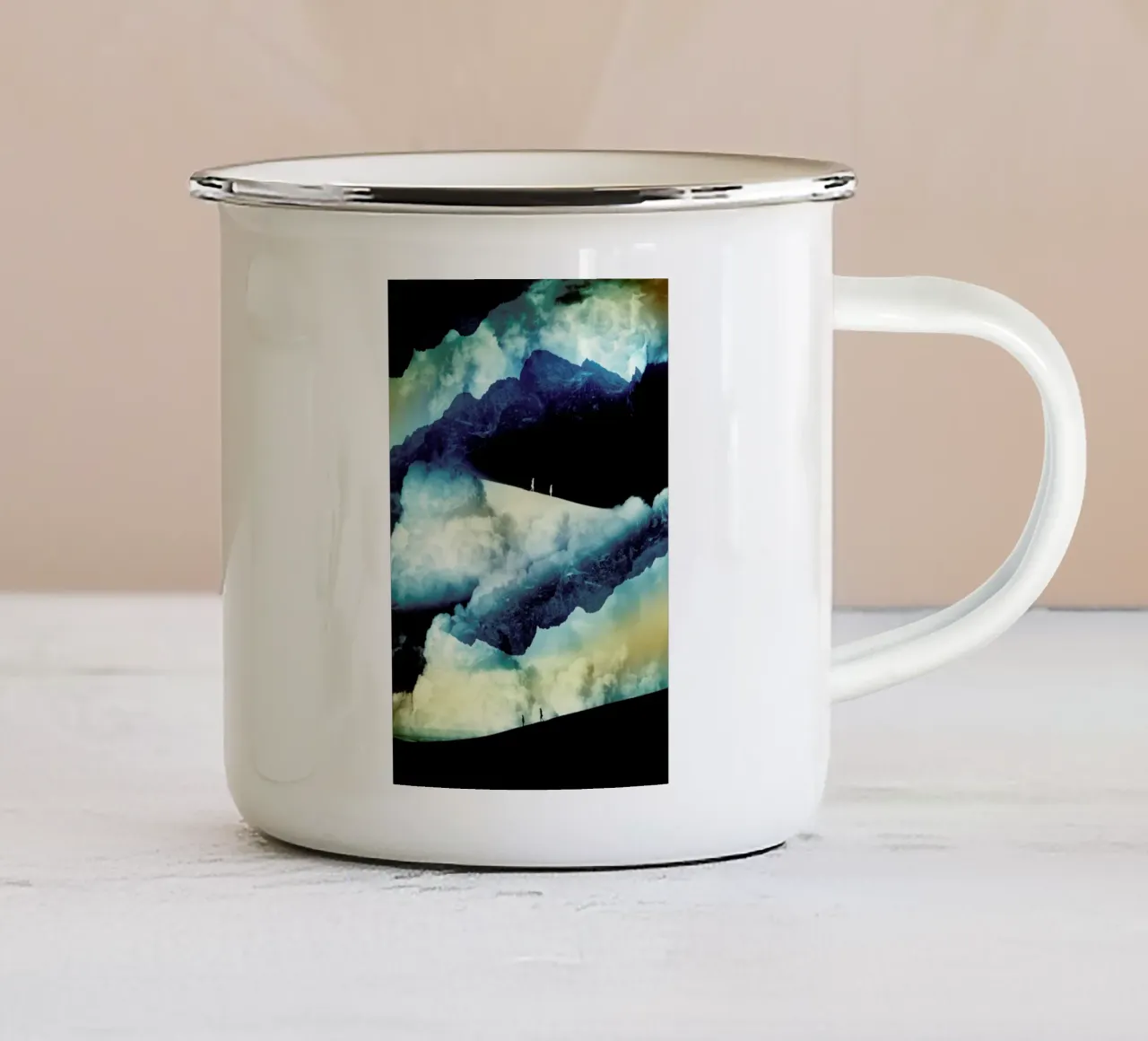 State of Isolation Emaille Tasse von Stoian Hitrov