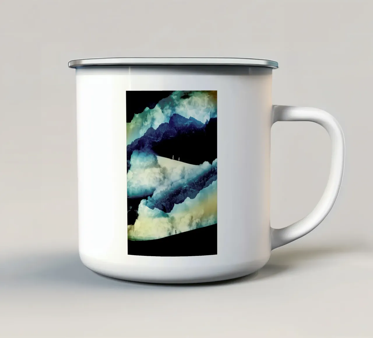 State of Isolation Emaille Tasse von Stoian Hitrov