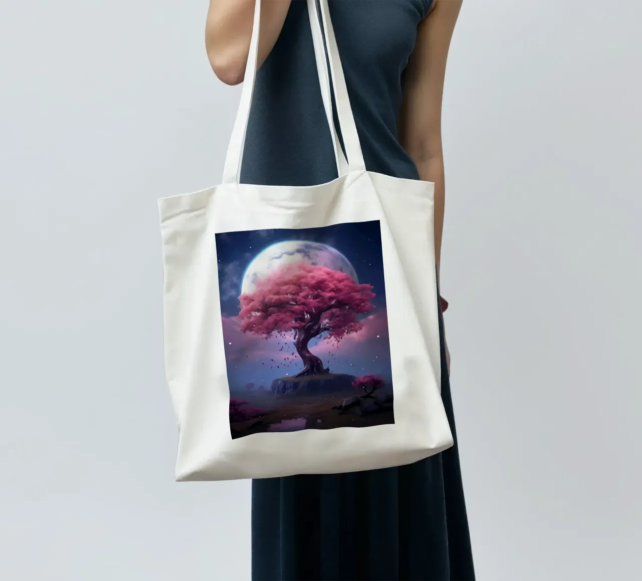 Cosmic Sakura Tree borsa in juta da Mikesell