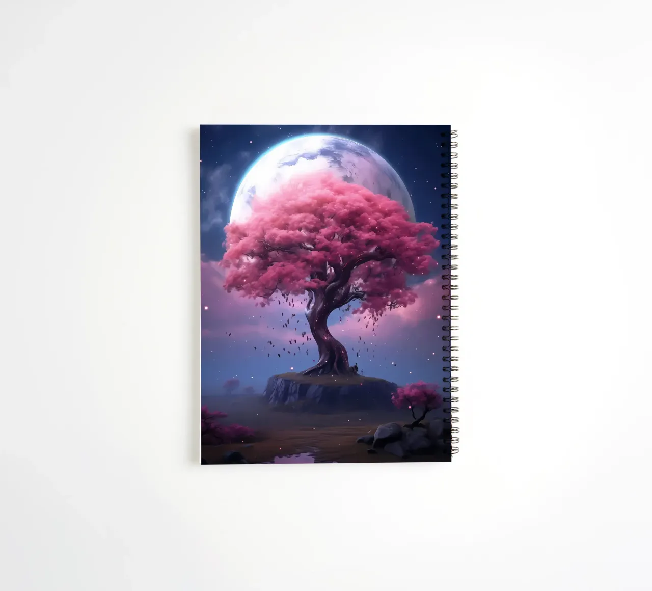 Cosmic Sakura Tree spiral notebook by Mikesell