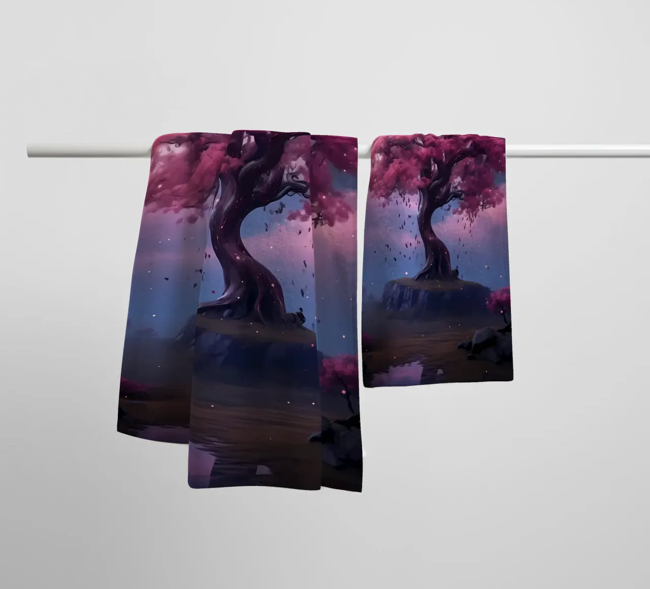 Cosmic Sakura Tree asciugamano da bagno da Mikesell