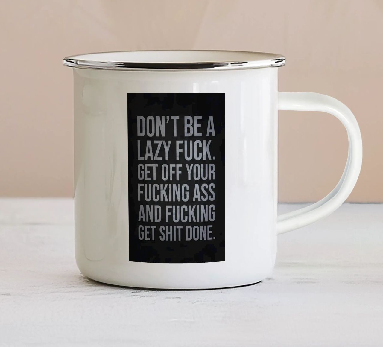 Incluso Essere pigri tazza in smalto da Bassy