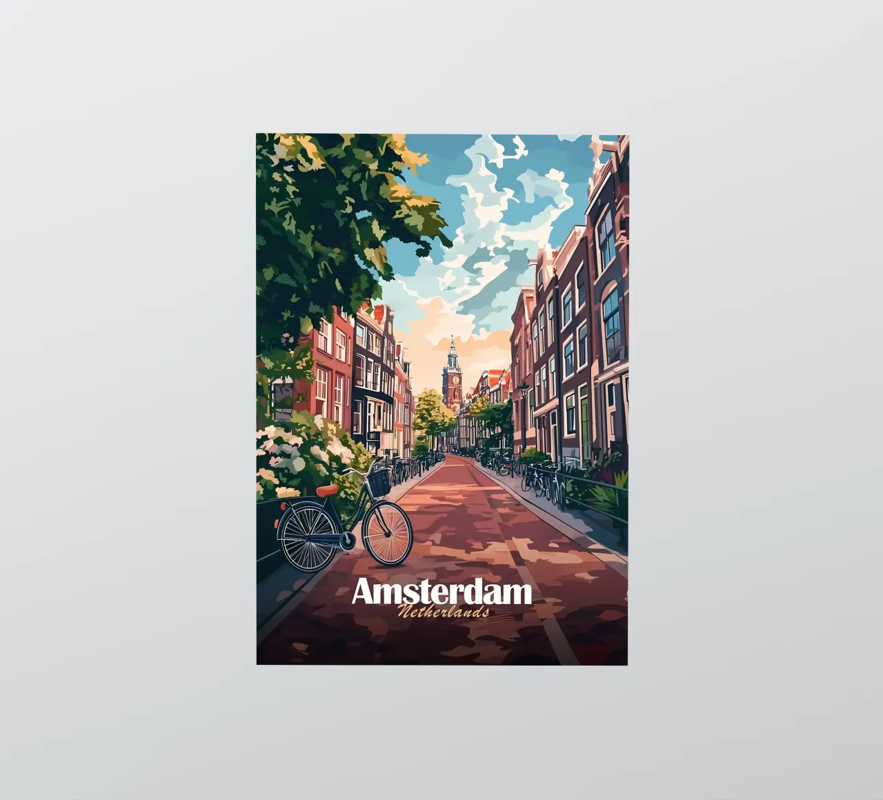 Amsterdamer Straßenszene Sticker von Ginnery
