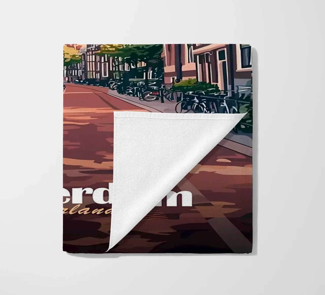 Scena di strada ad Amsterdam telo mare da Ginnery