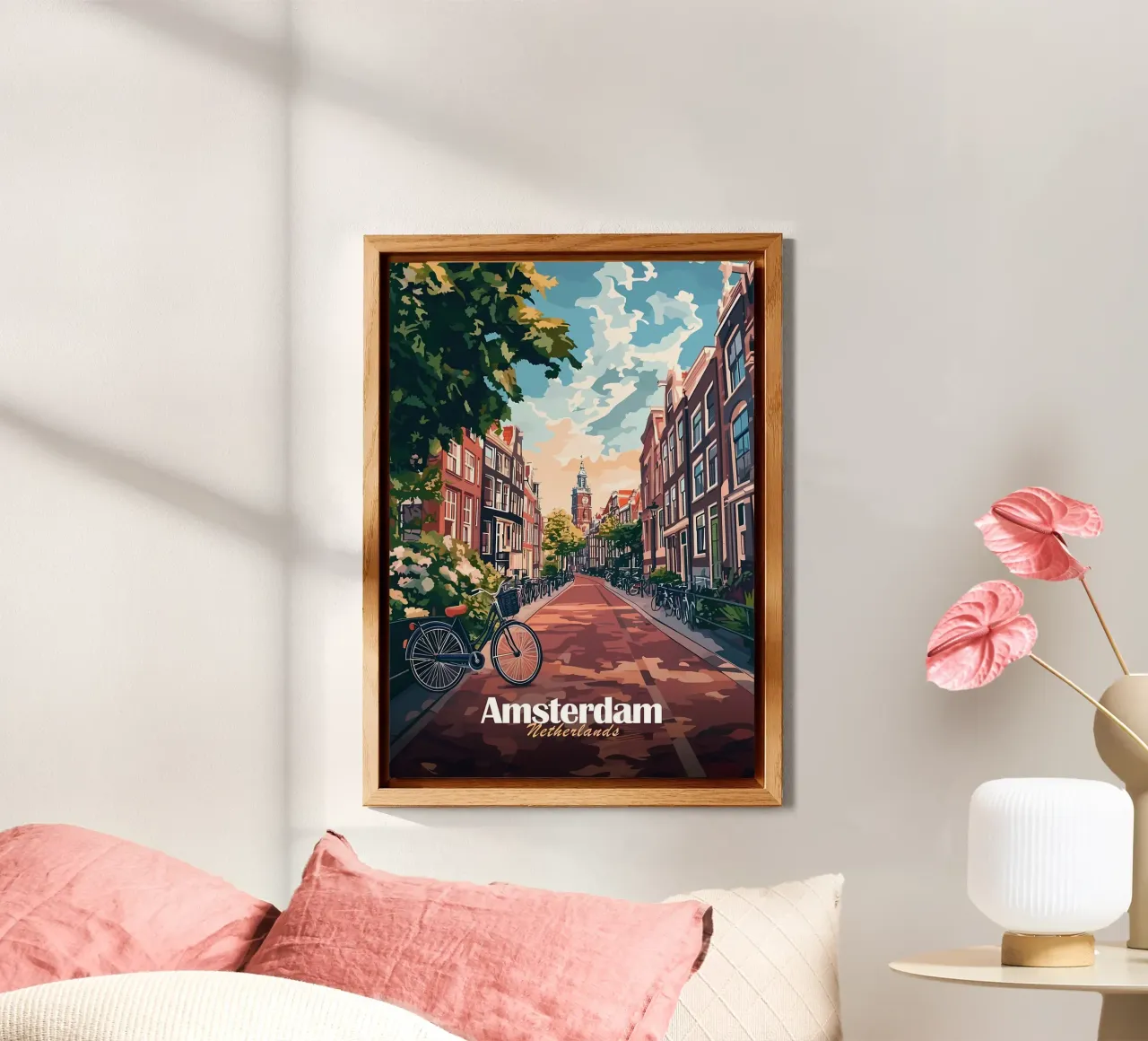 Scena di strada ad Amsterdam alluminio dibond da Ginnery