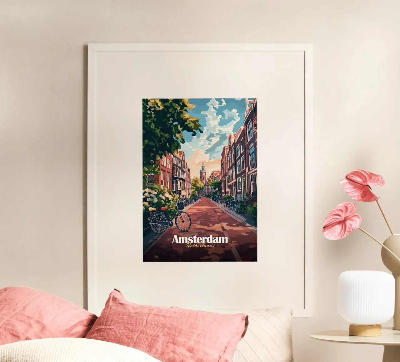 Scena di strada ad Amsterdam carta hahnemühle da Ginnery