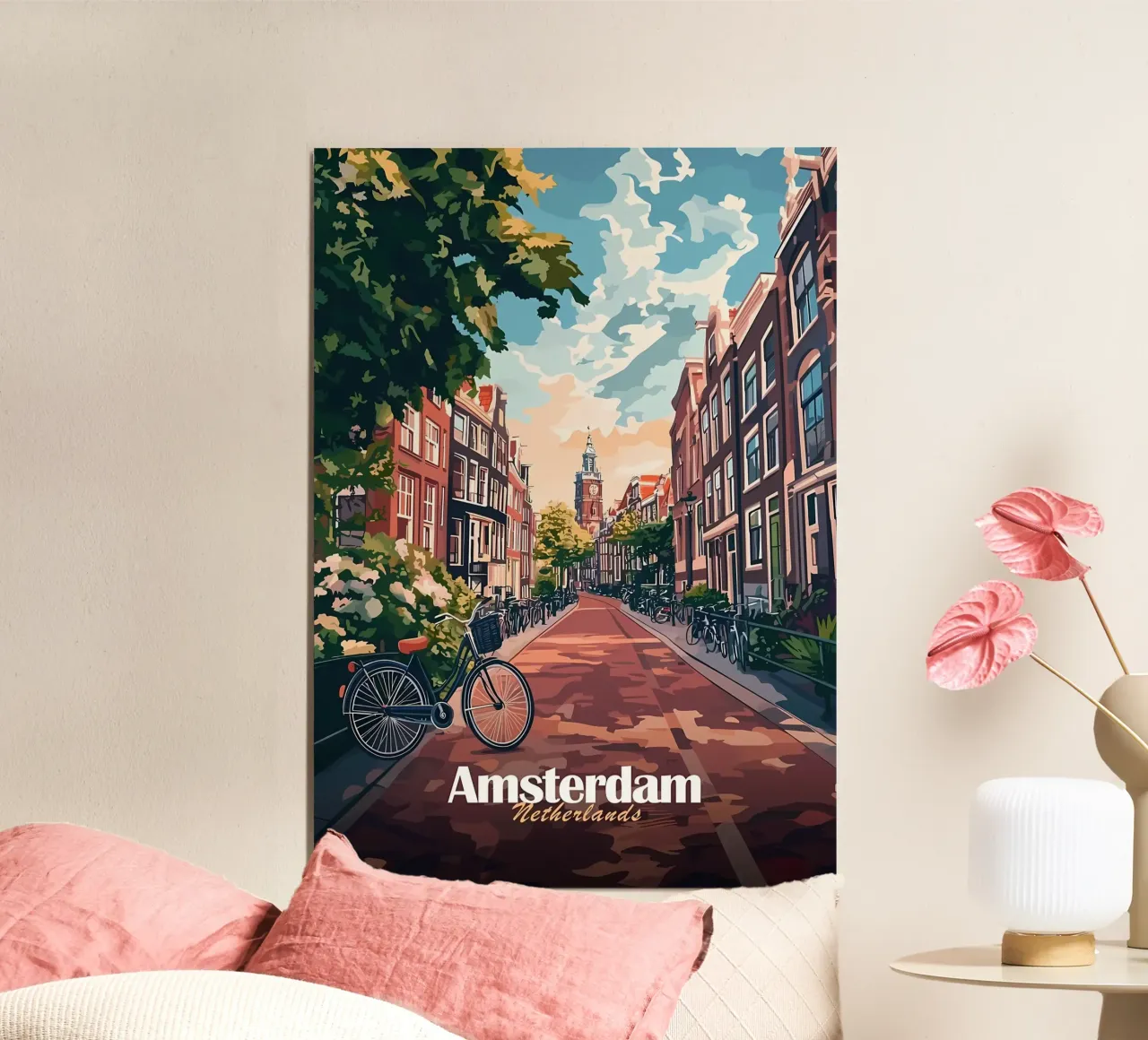 Scena di strada ad Amsterdam carta hahnemühle da Ginnery