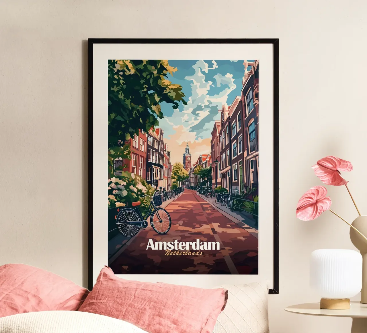 Scena di strada ad Amsterdam carta hahnemühle da Ginnery