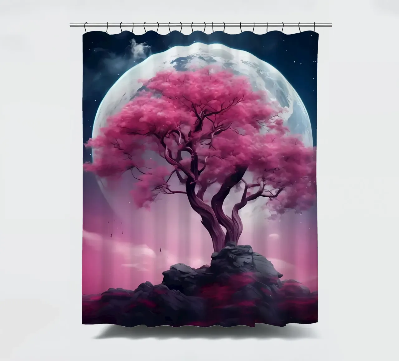Cosmic Sakura Tree tenda da doccia da Mikesell