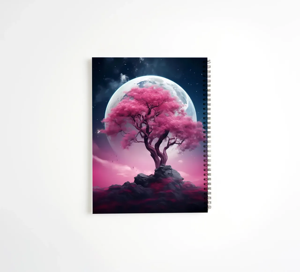 Cosmic Sakura Tree spiral notebook by Mikesell