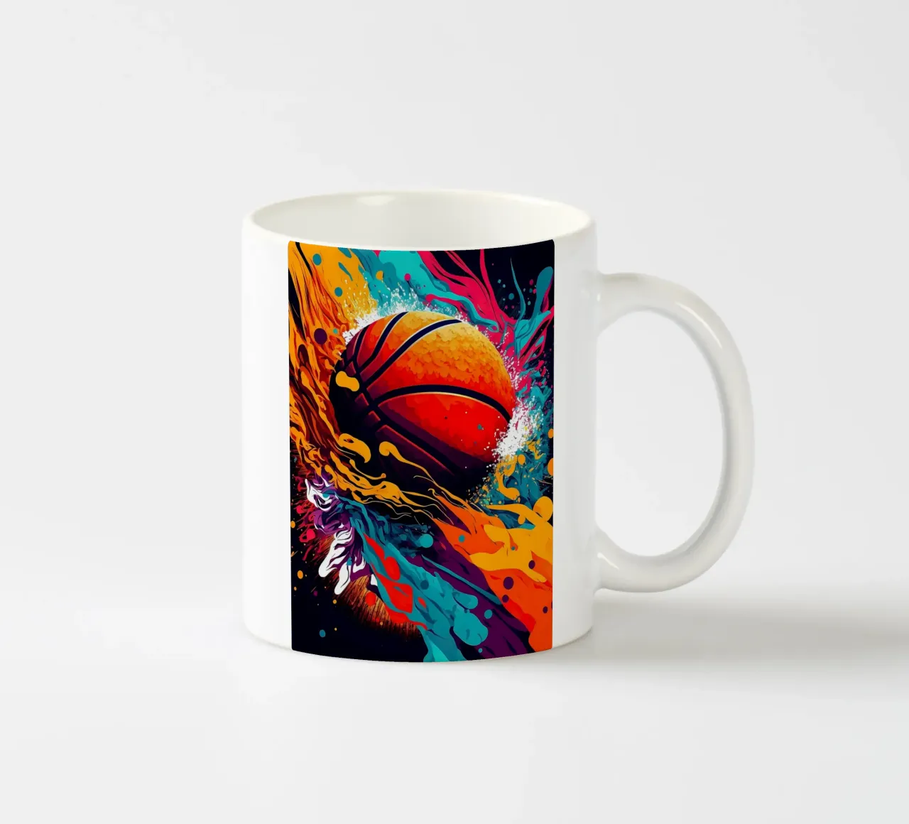 basketball with splashes ceramic mug by Delaplane