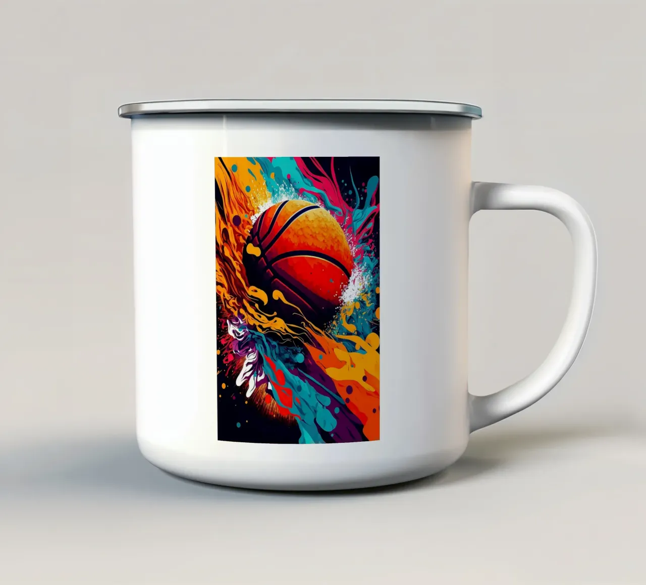 basket con schizzi tazza in smalto da Delaplane