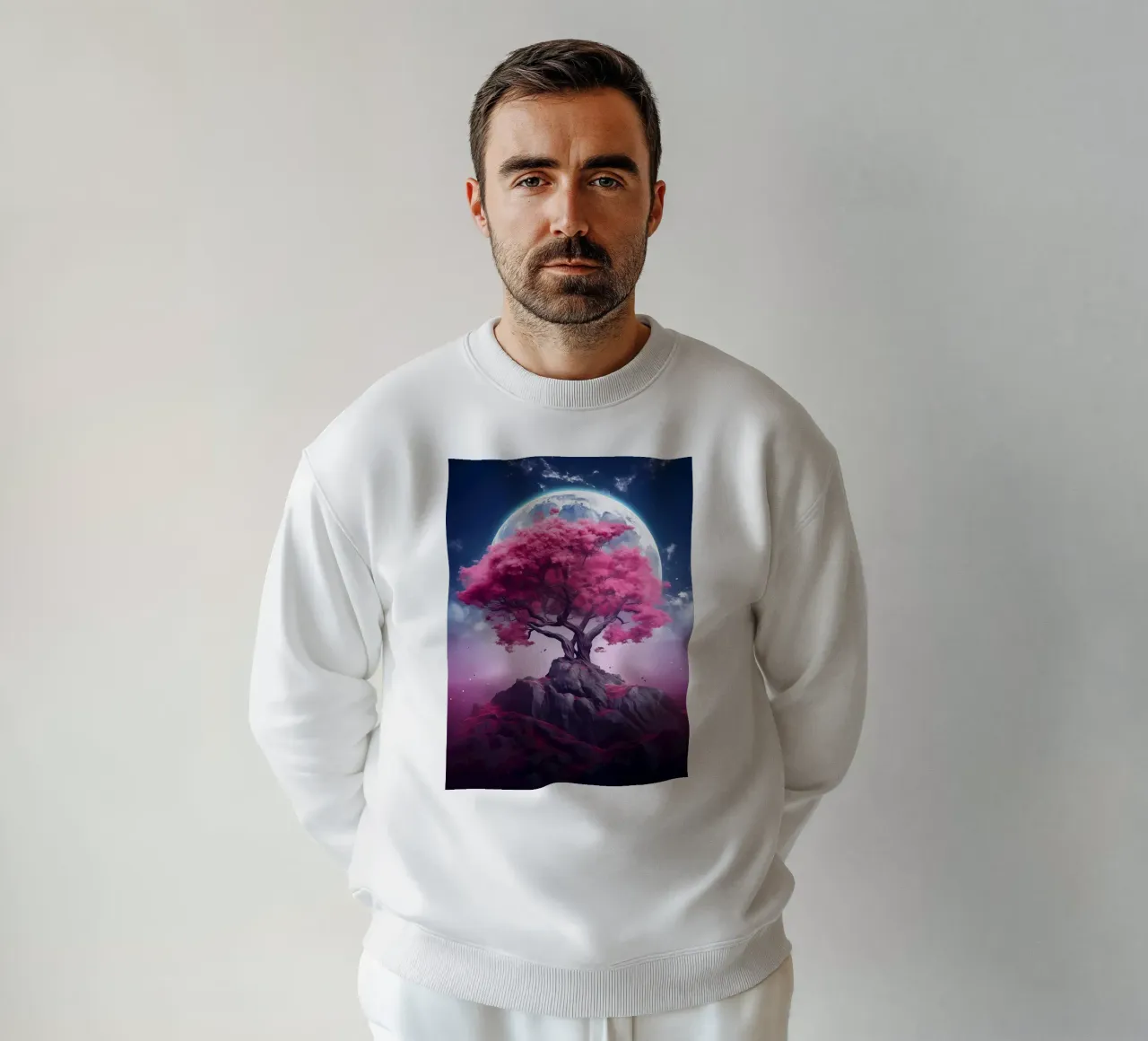 Cosmic Sakura Tree sweatshirt by Mikesell