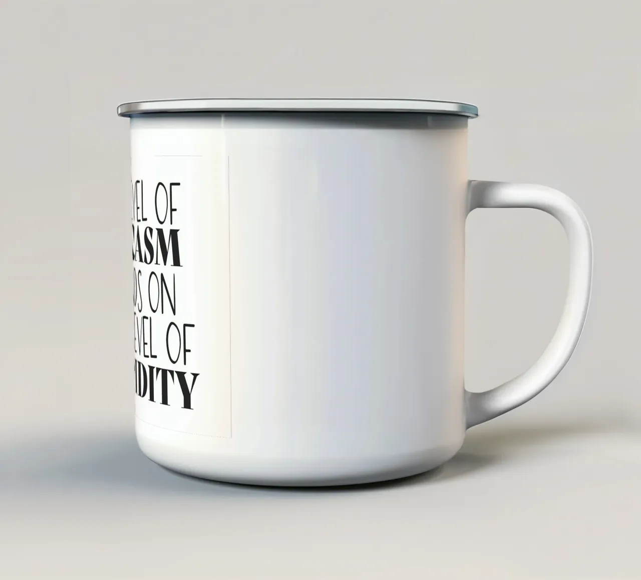 Il mio livello di sarcasmo tazza in smalto da Bassy