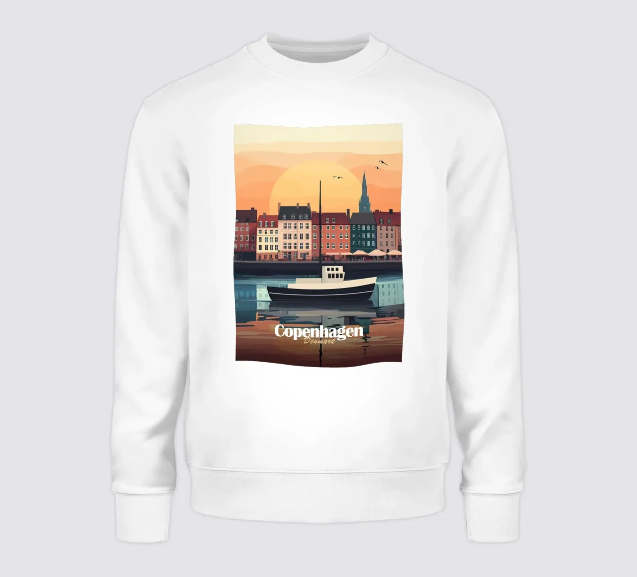 Kopenhagen Zonsondergang Stadsgezicht sweatshirt van Ginnery