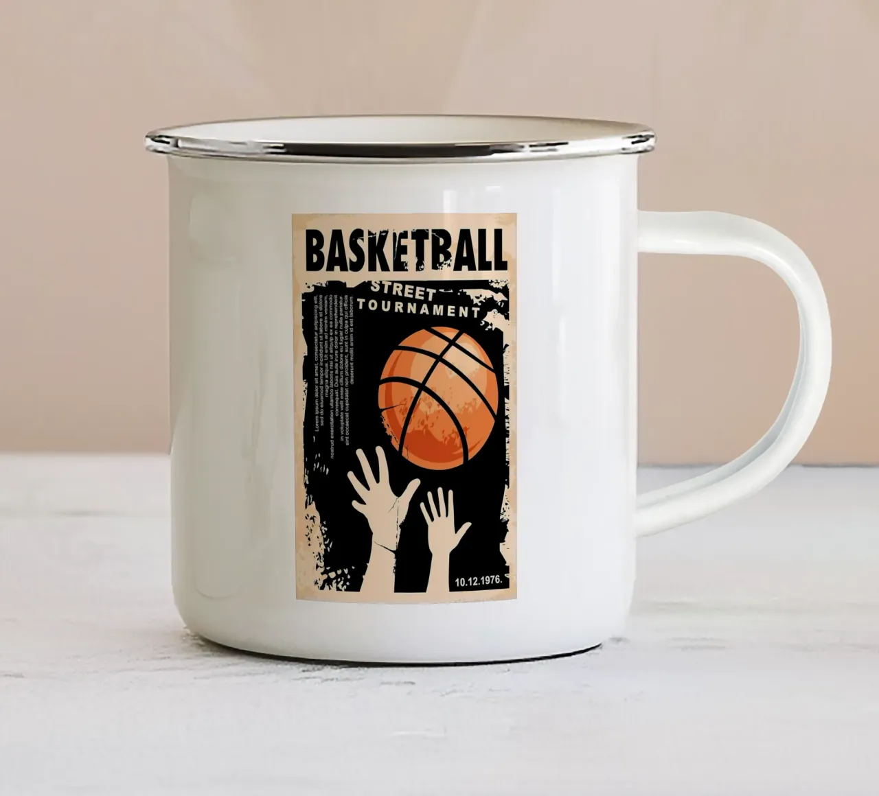 Torneo di basket tazza in smalto da Delaplane
