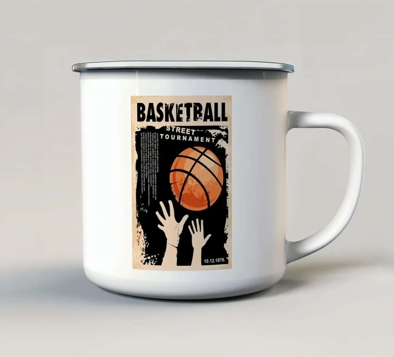 Torneo di basket tazza in smalto da Delaplane