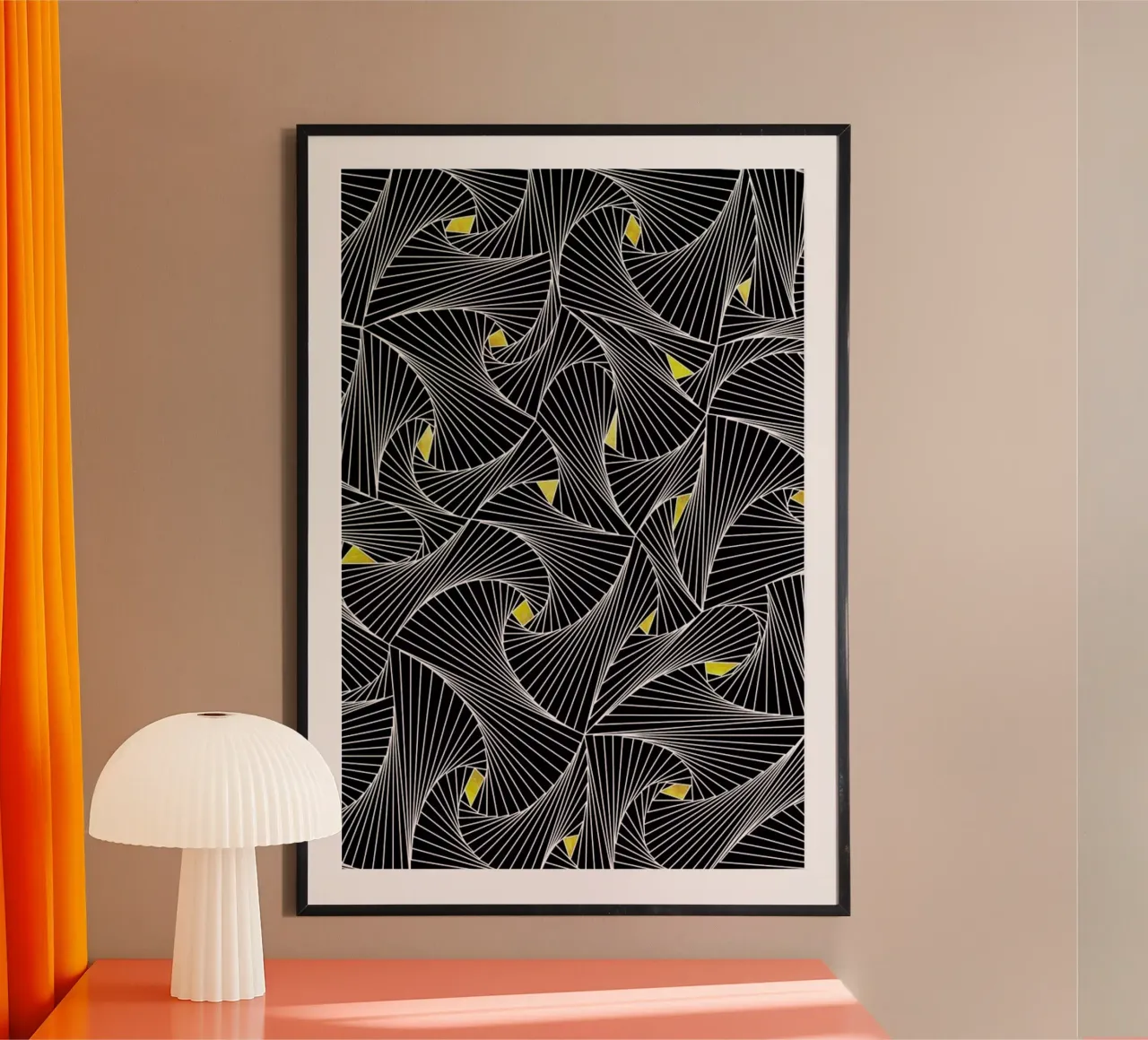 Goldmine poster con telaio in legno da Angelo Cerantola
