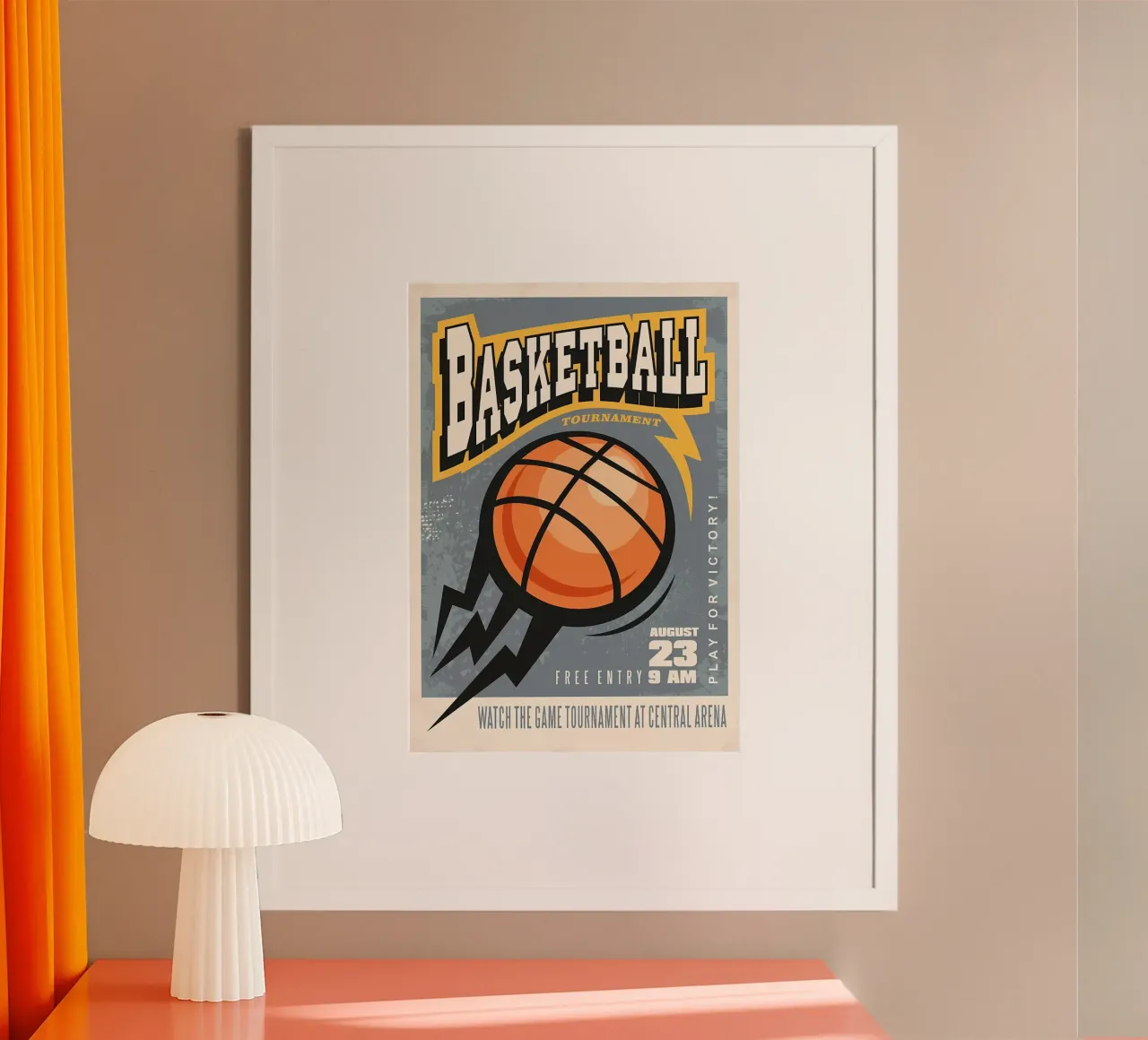Street basketball grunge poster by Delaplane