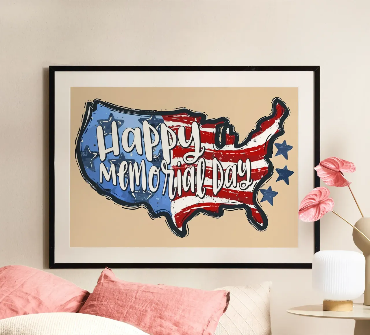 Feliz Día de los Caídos en EE.UU. poster de Delaplane