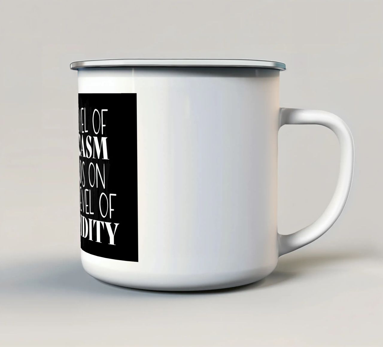 Il mio livello di sarcasmo tazza in smalto da Bassy