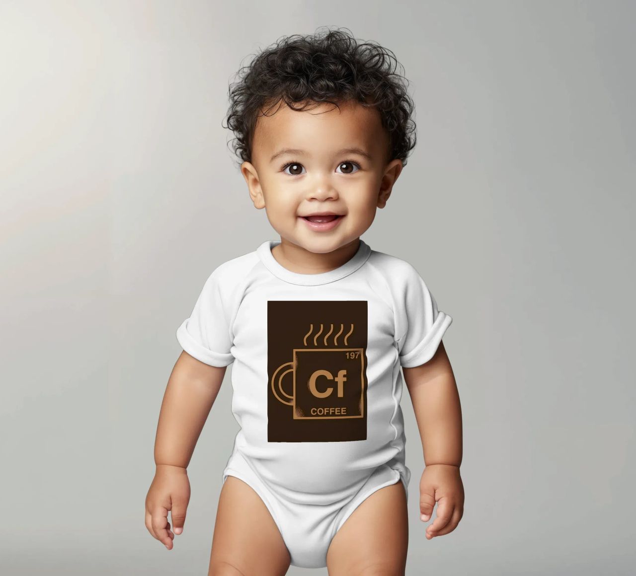 ELEMENTO CAFFÈ body neonato maniche corte da Delaplane