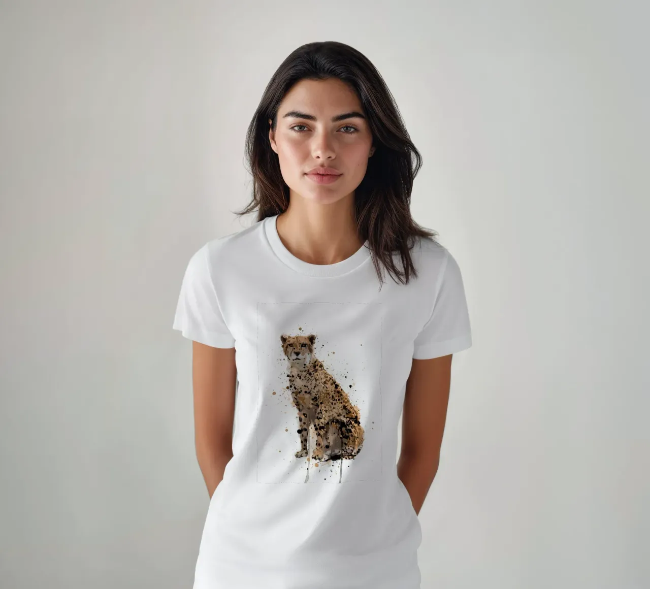 Ghepardo acquerellato t-shirt da Allaire