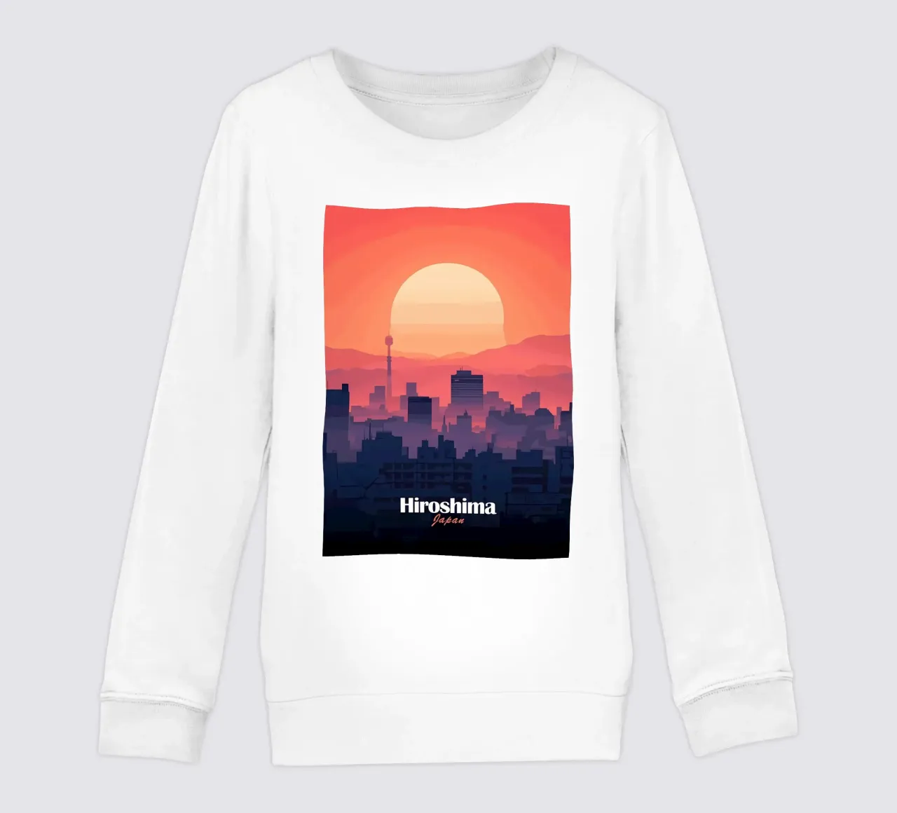 Tramonto sul cielo di Hiroshima felpa bambino da Ginnery
