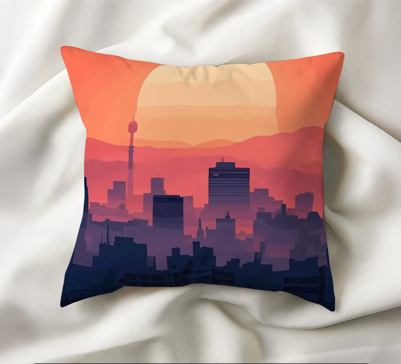 Tramonto sul cielo di Hiroshima cuscino da Ginnery