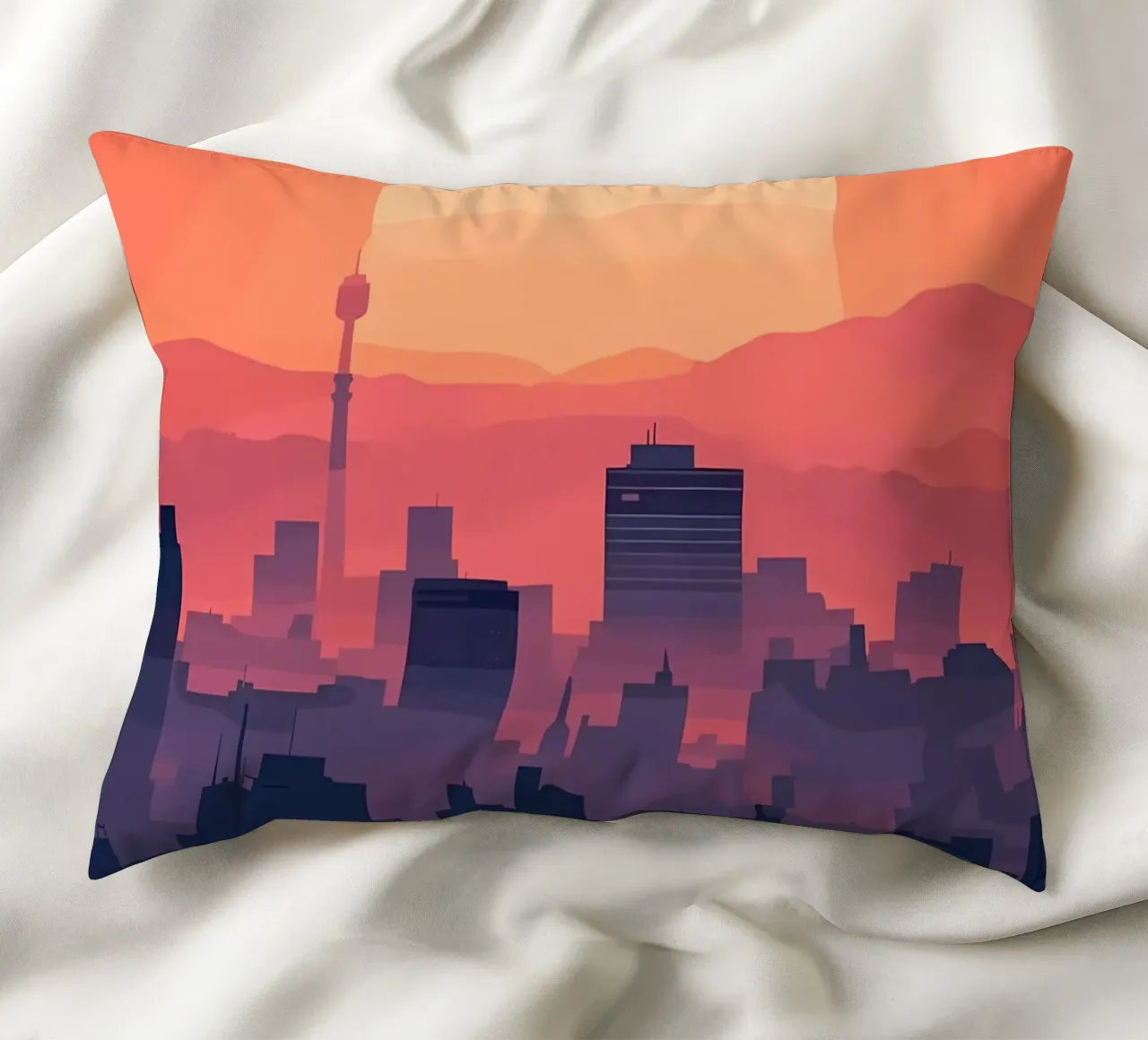 Tramonto sul cielo di Hiroshima cuscino da Ginnery